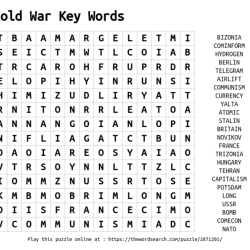 Cold war word search answer key